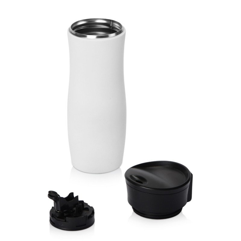 Вакуумная термокружка с кнопкой Streamline, Waterline, soft-touch, белый (P) Вакуумная термокружка с кнопкой Streamline, Waterline, soft-touch, белый (P)
