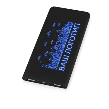 Портативное зарядное устройство с синей подсветкой логотипа «Faros», soft-touch, 4000 mAh (P)