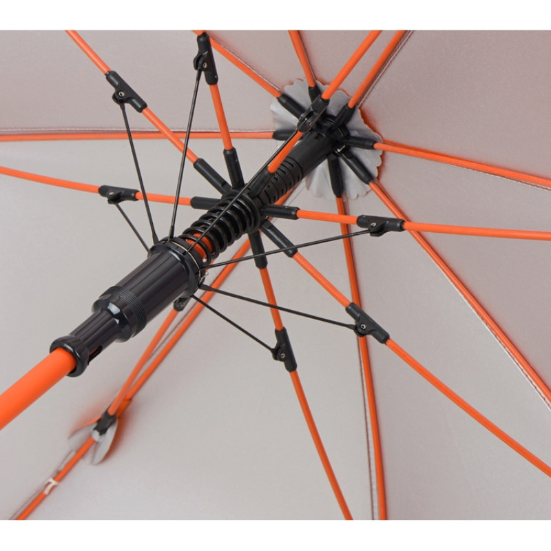 Зонт-трость "Silver Color" полуавтомат, оранжевый/серебристый