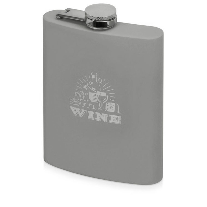 Фляжка 240 мл Remarque soft touch, 304 сталь, светло-серый