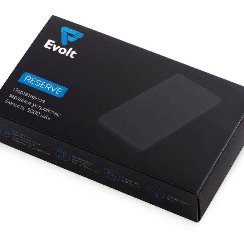 Портативное зарядное устройство «Reserve» с USB Type-C, 5000 mAh, синий
