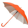Зонт-трость "Silver Color" полуавтомат, оранжевый/серебристый