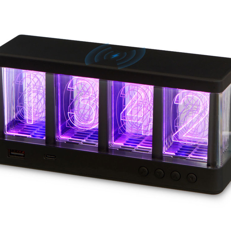 Часы с беспроводной зарядкой "Cyber", 10 Вт