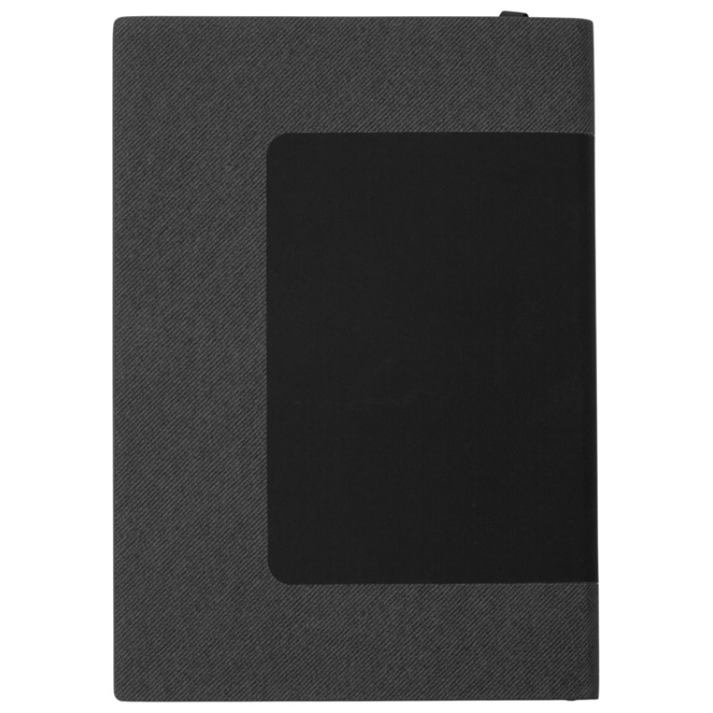 Бизнес блокнот "Supreme" с вставкой из софт-тача, гибкая обложка, 128 листов, черный