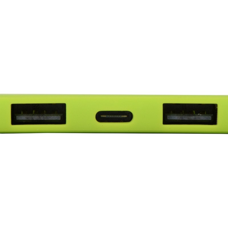 Портативное зарядное устройство «Reserve» с USB Type-C, 5000 mAh, зеленое яблоко