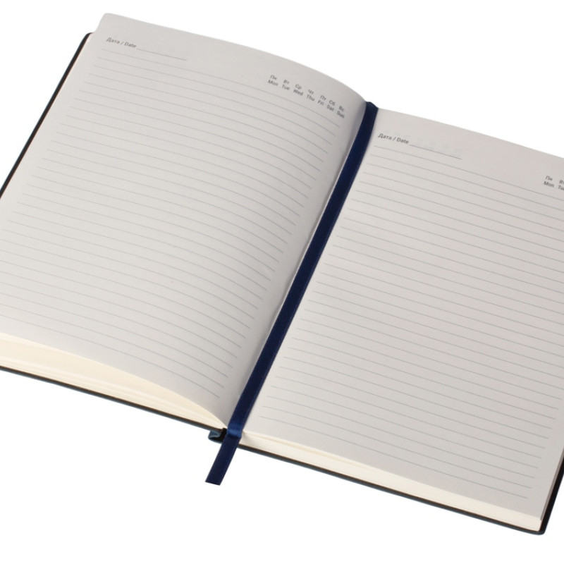 Бизнес блокнот "Supreme" с вставкой из софт-тача, гибкая обложка, 128 листов, синий