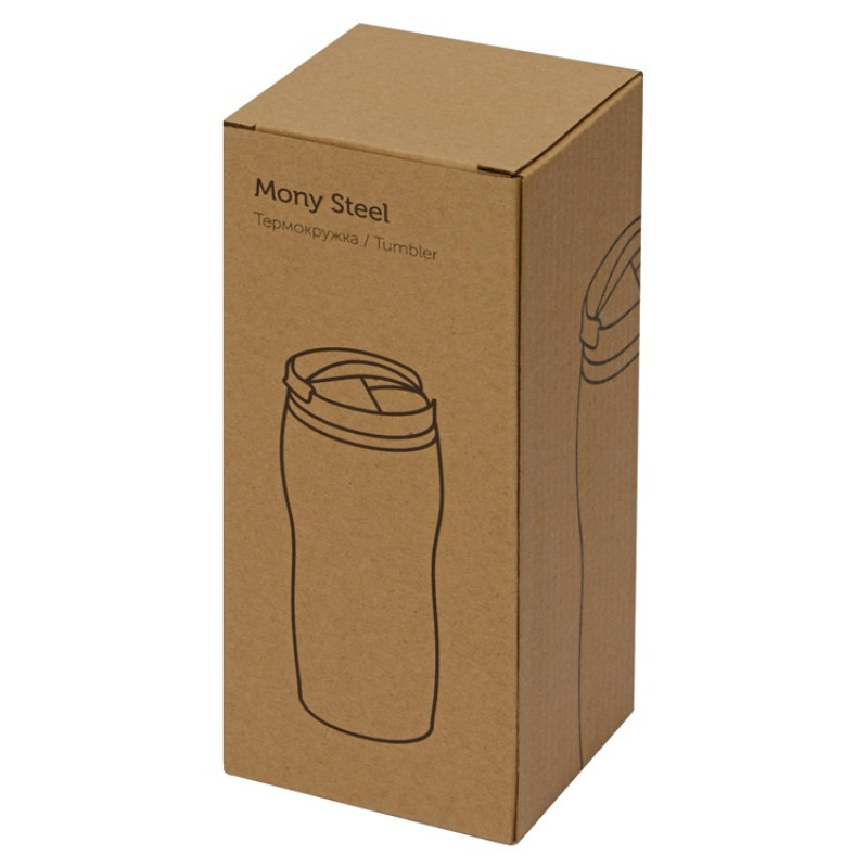 Термокружка "Mony Steel" 350 мл, soft touch, зеленый (P)