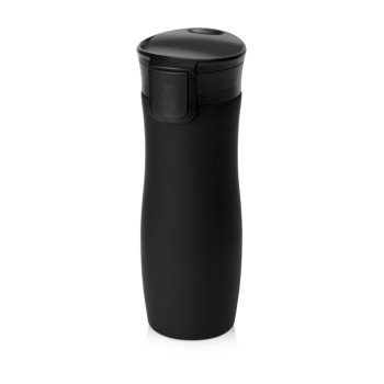 Вакуумная термокружка с кнопкой Streamline, Waterline, soft-touch, тубус, черный