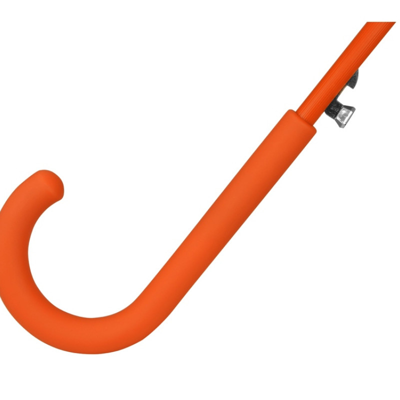 Зонт-трость "Silver Color" полуавтомат, оранжевый/серебристый