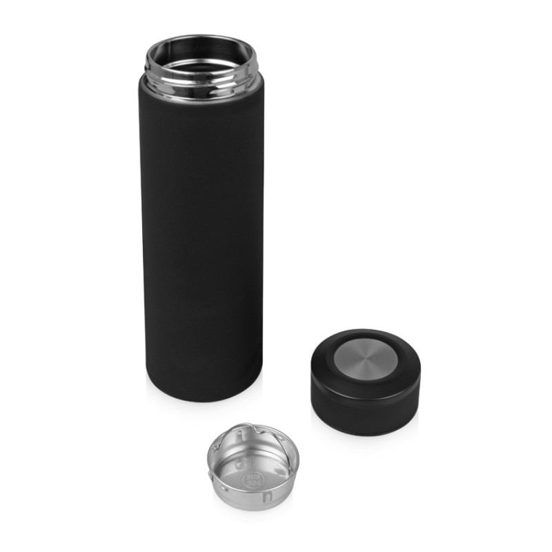 Термос «Confident» с покрытием soft-touch 420мл, черный (P)