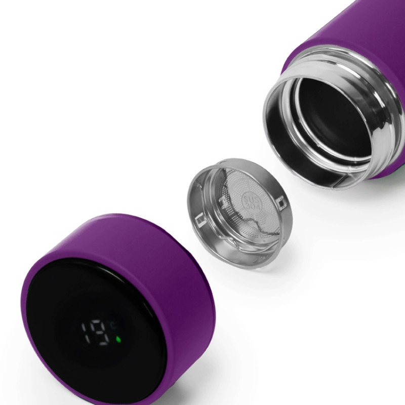 Термос FAMILY MARK LED, soft touch (Фиолетовый)