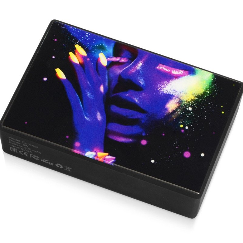 Портативная колонка Concept с полноцетной печатью, черный