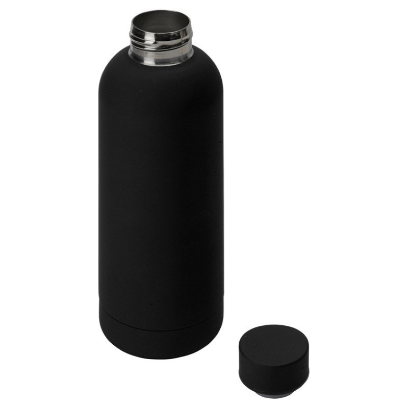Вакуумная термобутылка "Cask" Waterline, soft touch, 500 мл, тубус, черный Вакуумная термобутылка "Cask" Waterline, soft touch, 500 мл, тубус, черный
