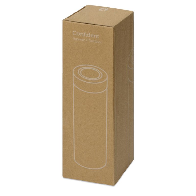 Термос «Confident» с покрытием soft-touch 420мл, желтый (P)