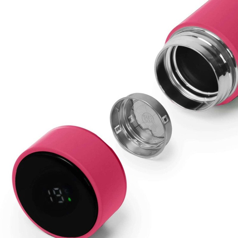 Термос FAMILY MARK LED, soft touch (Розовый) Термос FAMILY MARK LED, soft touch (Розовый)