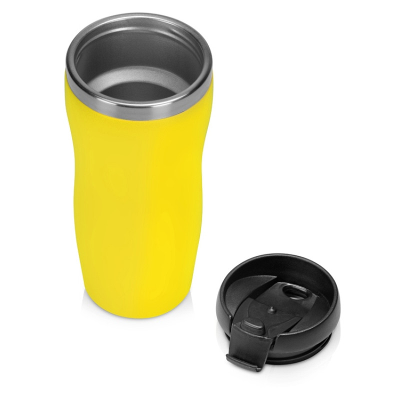 Термокружка "Mony Steel" 350 мл, soft touch, желтый (Р)