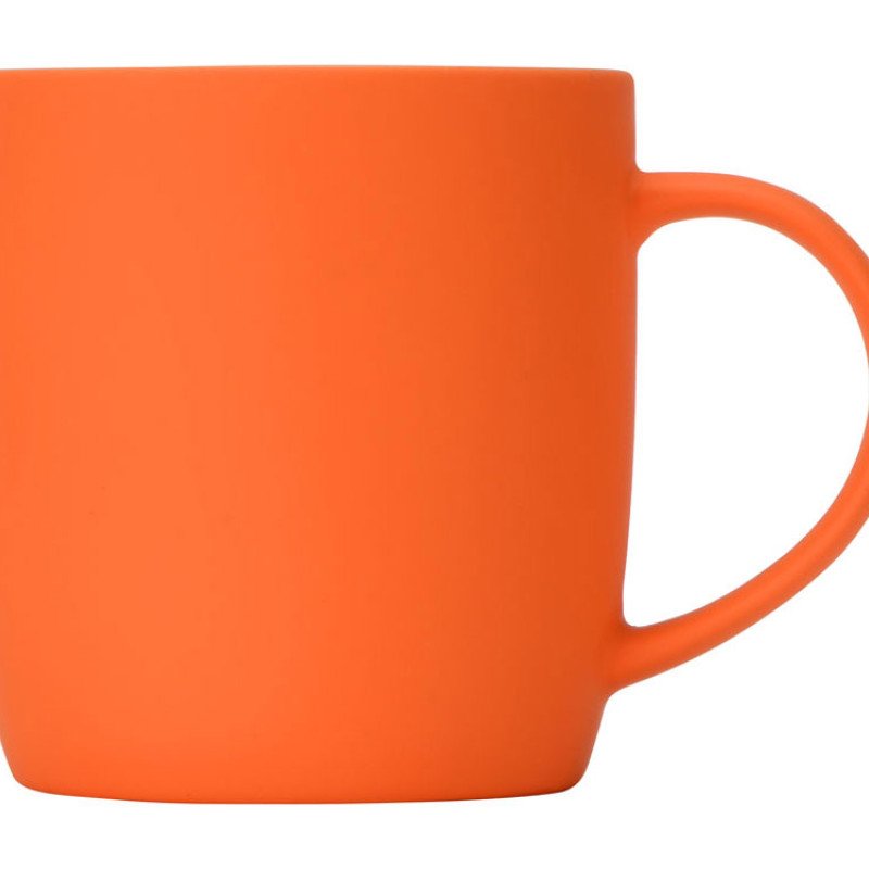 Кружка с покрытием soft-touch "Dalgona", оранжевый