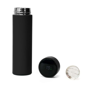 Термос FAMILY MARK LED, soft touch (Чёрный)