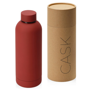 Вакуумная термобутылка "Cask" Waterline, soft touch, 500 мл, тубус, красный