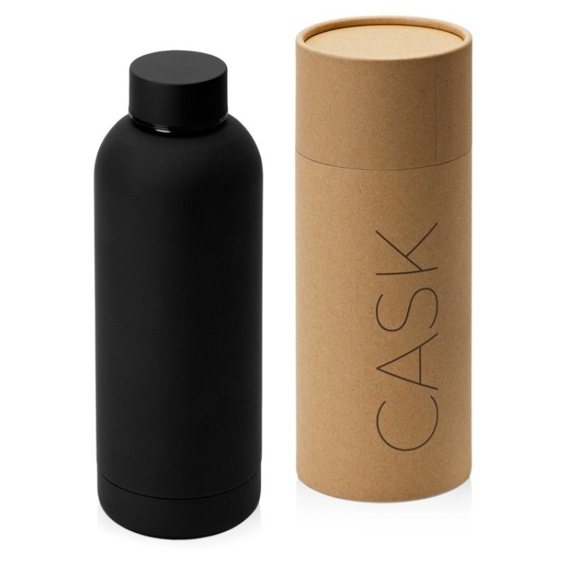 Вакуумная термобутылка "Cask" Waterline, soft touch, 500 мл, тубус, черный Вакуумная термобутылка "Cask" Waterline, soft touch, 500 мл, тубус, черный