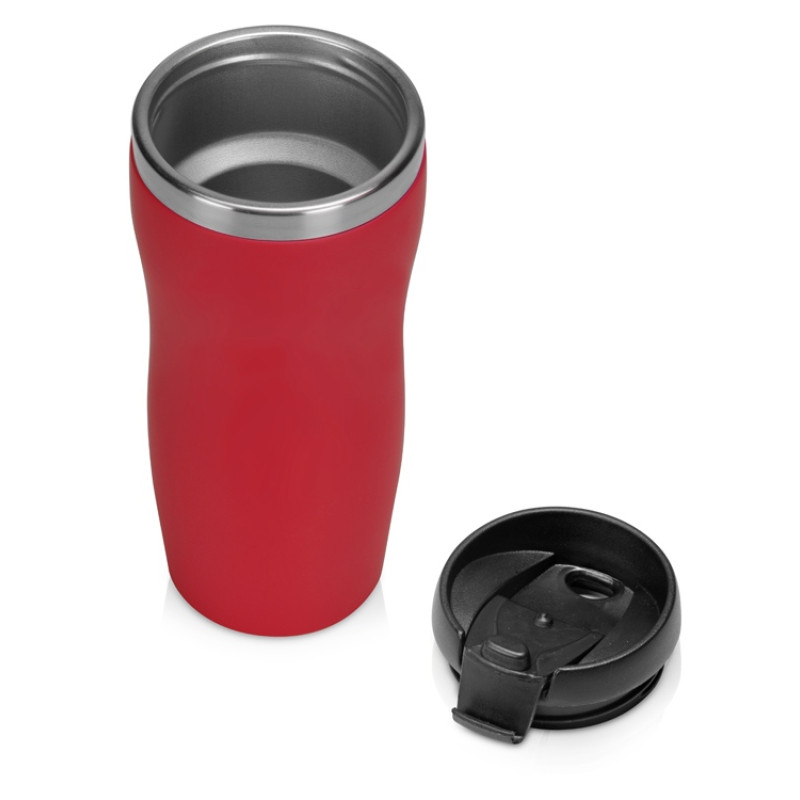 Термокружка "Mony Steel" 350 мл, soft touch, красный