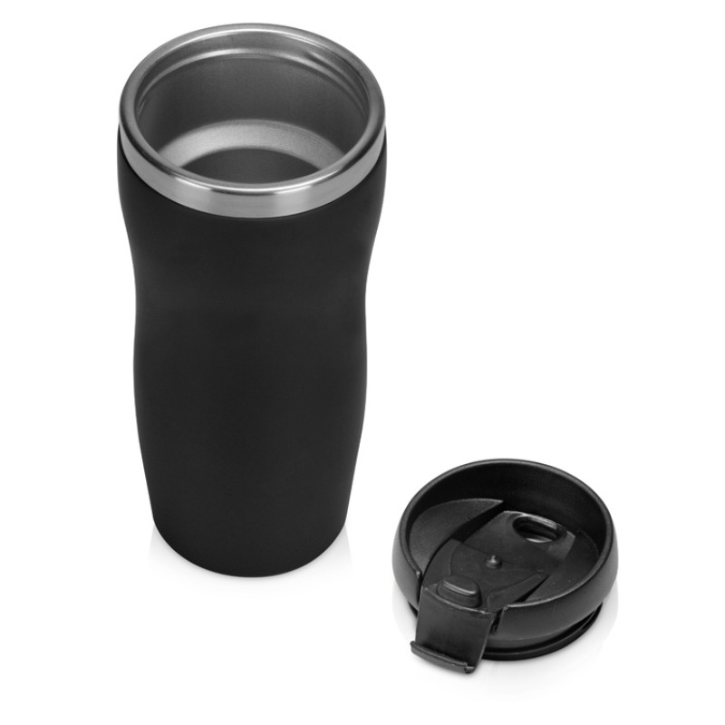 Термокружка "Mony Steel" 350 мл, soft touch, черный (Р)