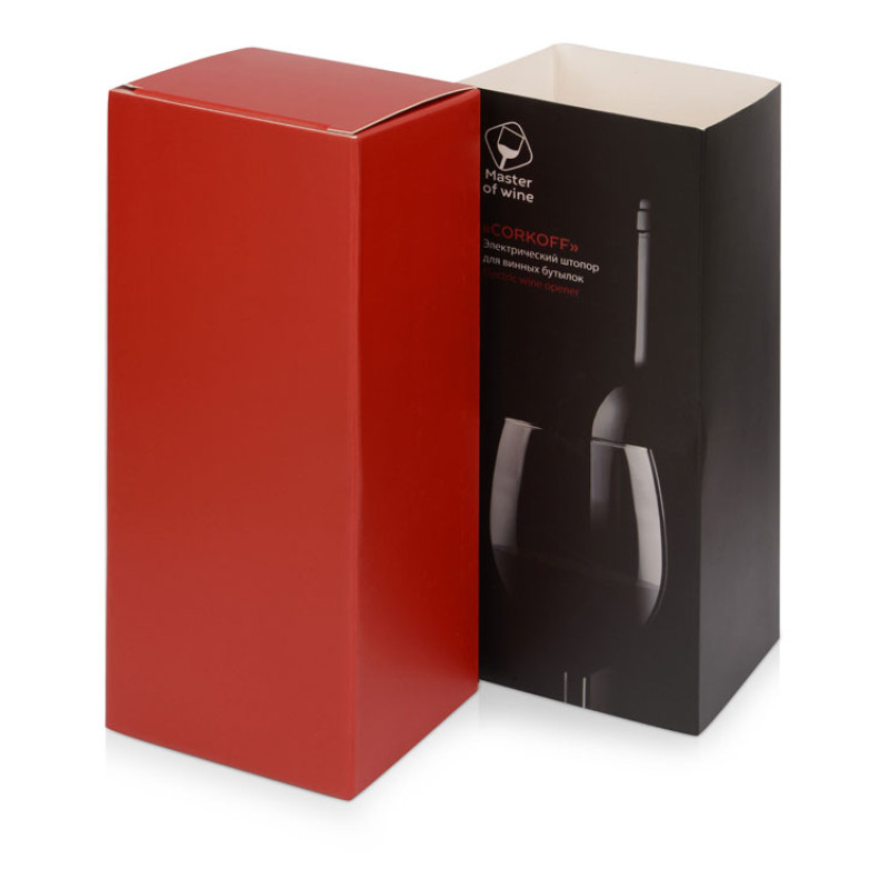 Электрический штопор Corkoff для винных бутылок с покрытием софт тач, черный