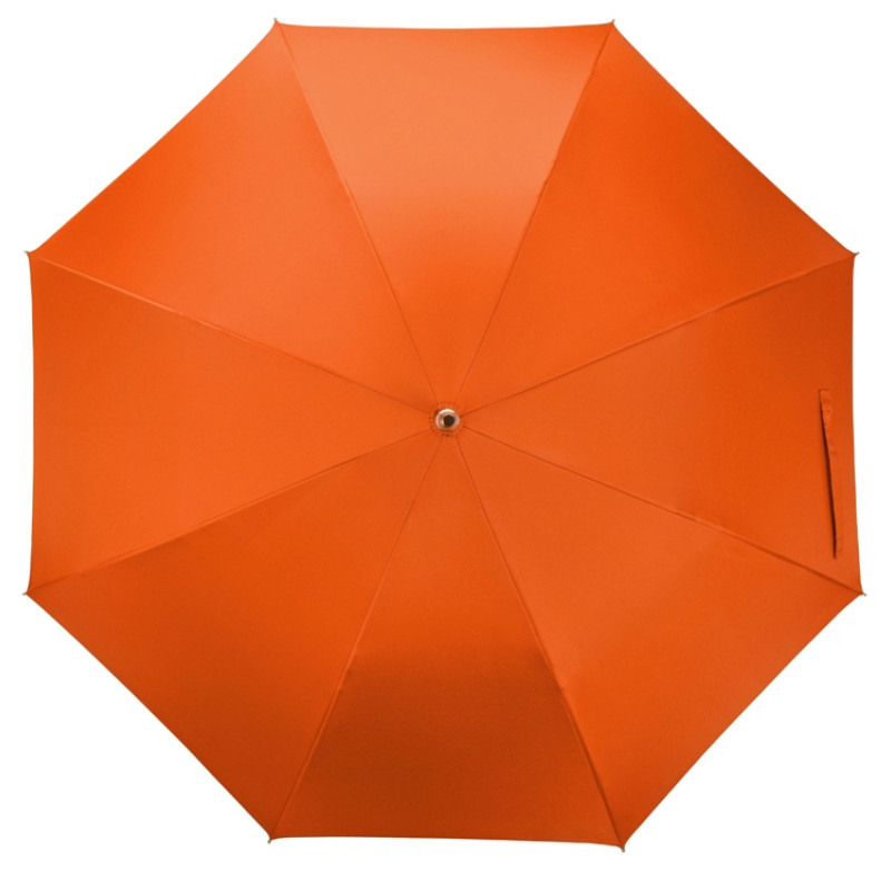 Зонт-трость "Silver Color" полуавтомат, оранжевый/серебристый