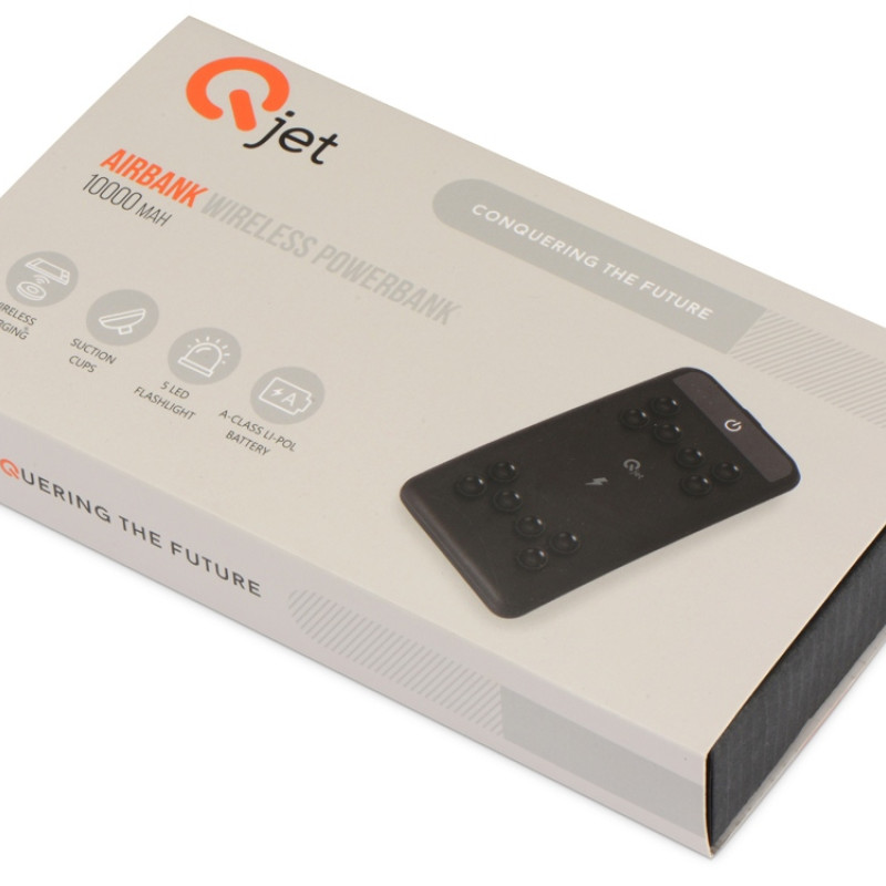 Портативное беспроводное зарядное устройство «Airbank», 10000 mAh, черный (Р)