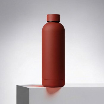Вакуумная термобутылка "Cask" Waterline, soft touch, 500 мл, тубус, красный