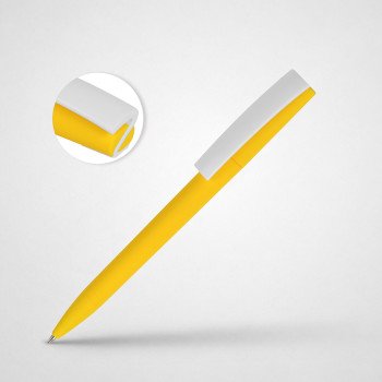 Ручка пластиковая soft-touch шариковая «Zorro», желтый/белый