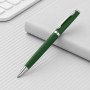 Ручка металлическая шариковая «Flow» soft-touch, зеленый/серебристый