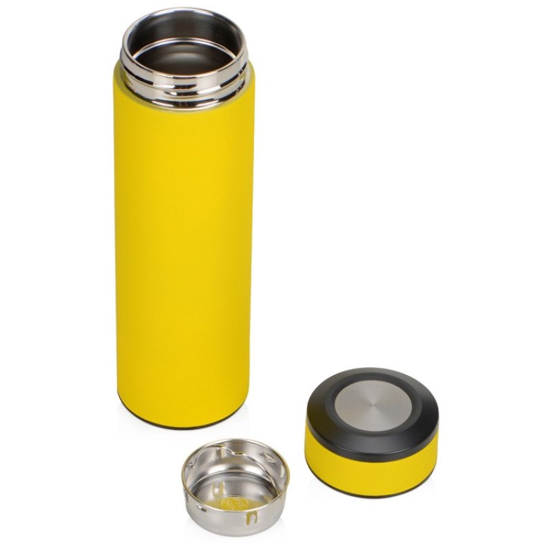 Термос «Confident» с покрытием soft-touch 420мл, желтый (P)