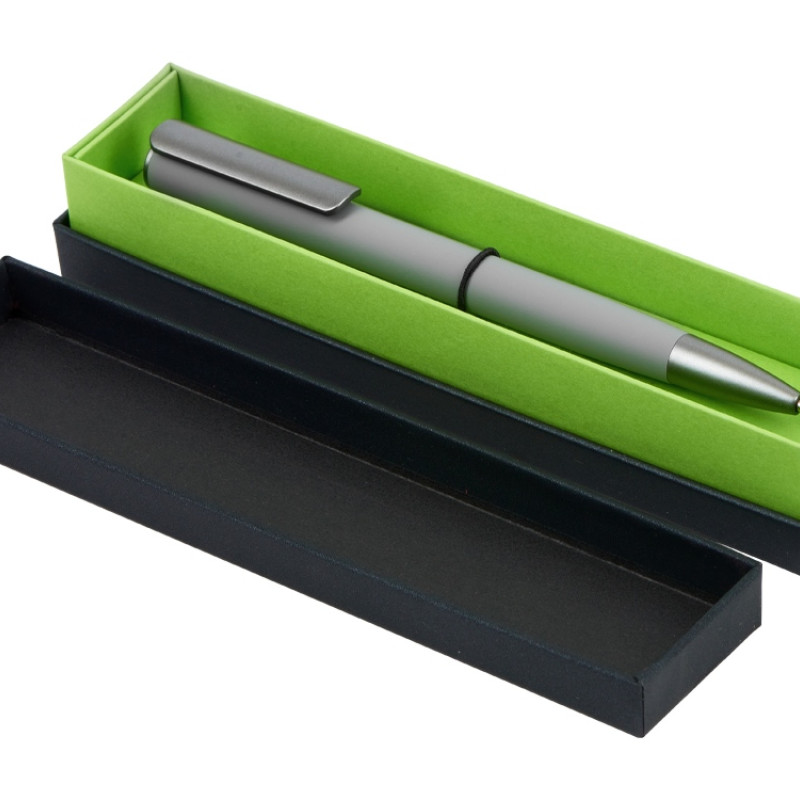 Футляр для 1 ручки "Bloom", черный с зеленым яблоком