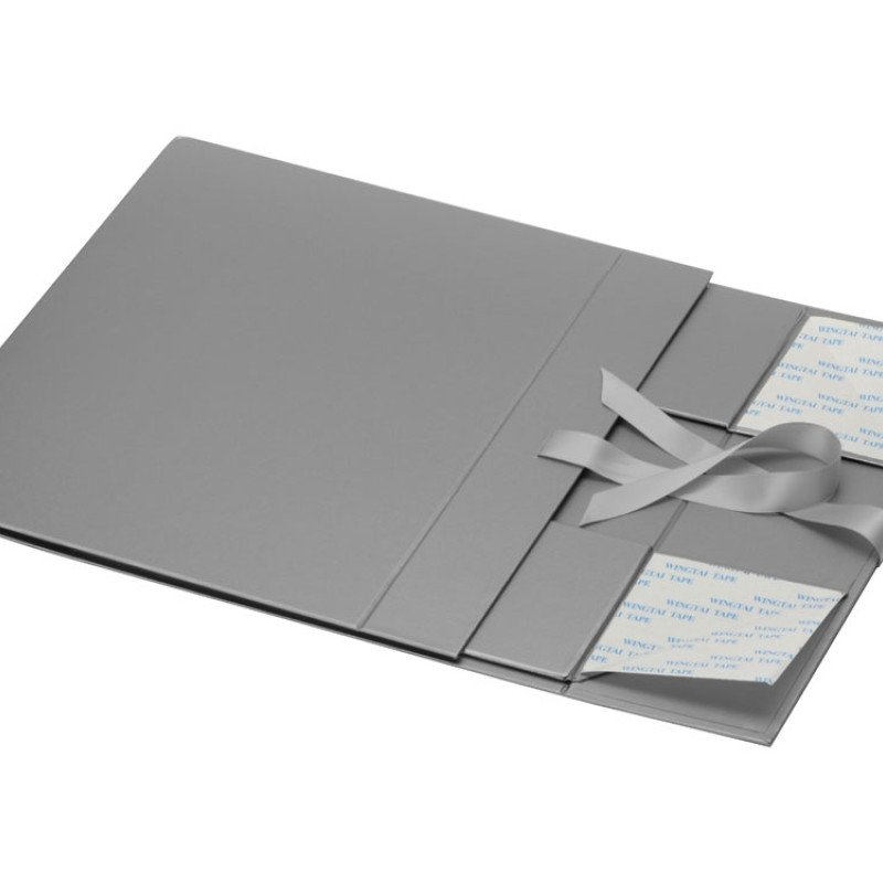 Коробка разборная на магнитах с лентами, серебристый