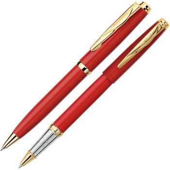 Набор Pierre Cardin PEN&PEN: ручка шариковая + роллер. Цвет - красный. Упаковка Е.