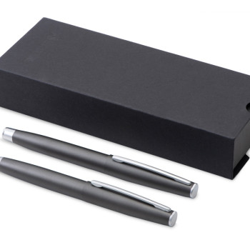 Сет ручек "Roosevelt" шариковая и роллер, цвет оружейной стали