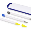 Набор "Квартет": ручка шариковая, карандаш и маркер, белый/синий
