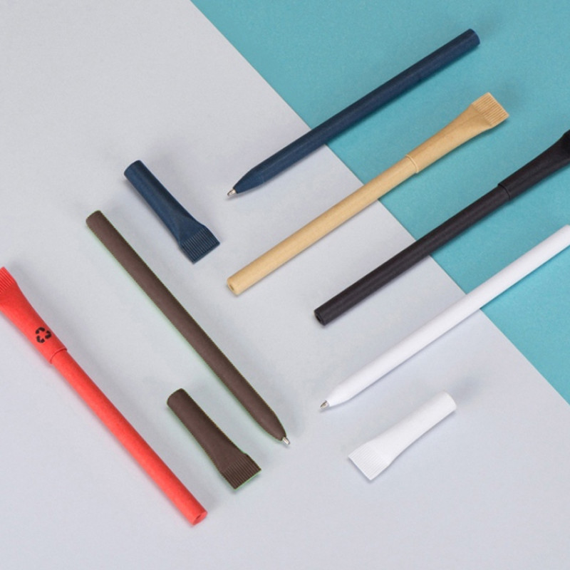 Ручка картонная с колпачком "Recycled", коричневый