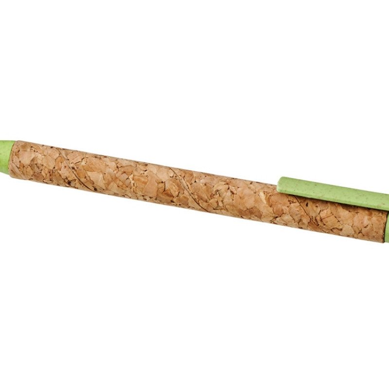 Шариковая ручка Midar из пробки и пшеничной соломы, зеленое яблоко