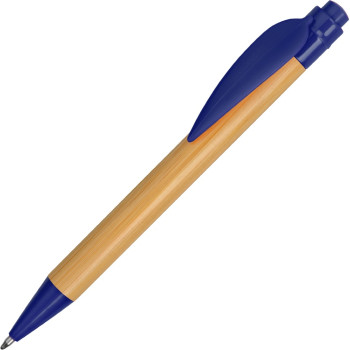 Ручка шариковая «Листок», бамбук/синий