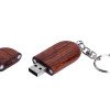 Флешка овальной формы, колпачок с магнитом, 16 Гб, коричневый