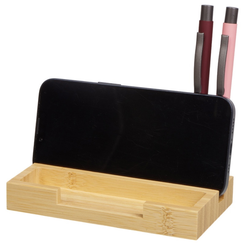 Настольный органайзер с вечным календарем и подставкой для телефона "Akira", натуральный Настольный органайзер с вечным календарем и подставкой для телефона "Akira", натуральный