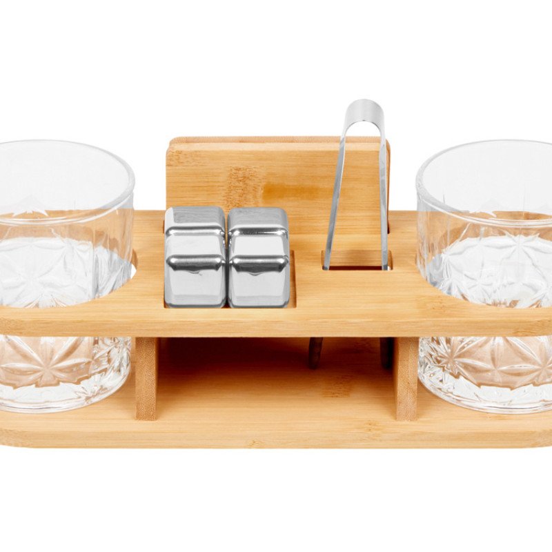 Набор для виски на бамбуковой подставке "Boulevardier"