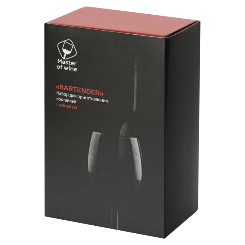 Набор "Bartender" для приготовления коктейлей на бамбуковой подставке (Р)