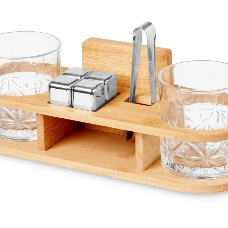 Набор для виски на бамбуковой подставке "Boulevardier"