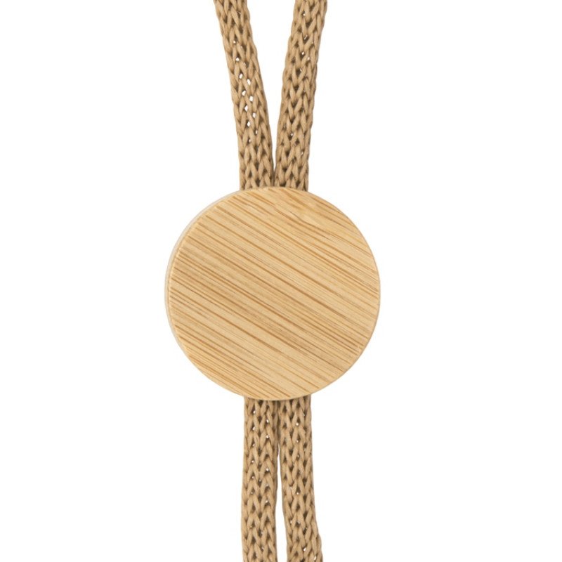 Ланъярд из бумаги с бамбуковой плашкой "Franklinia", натуральный