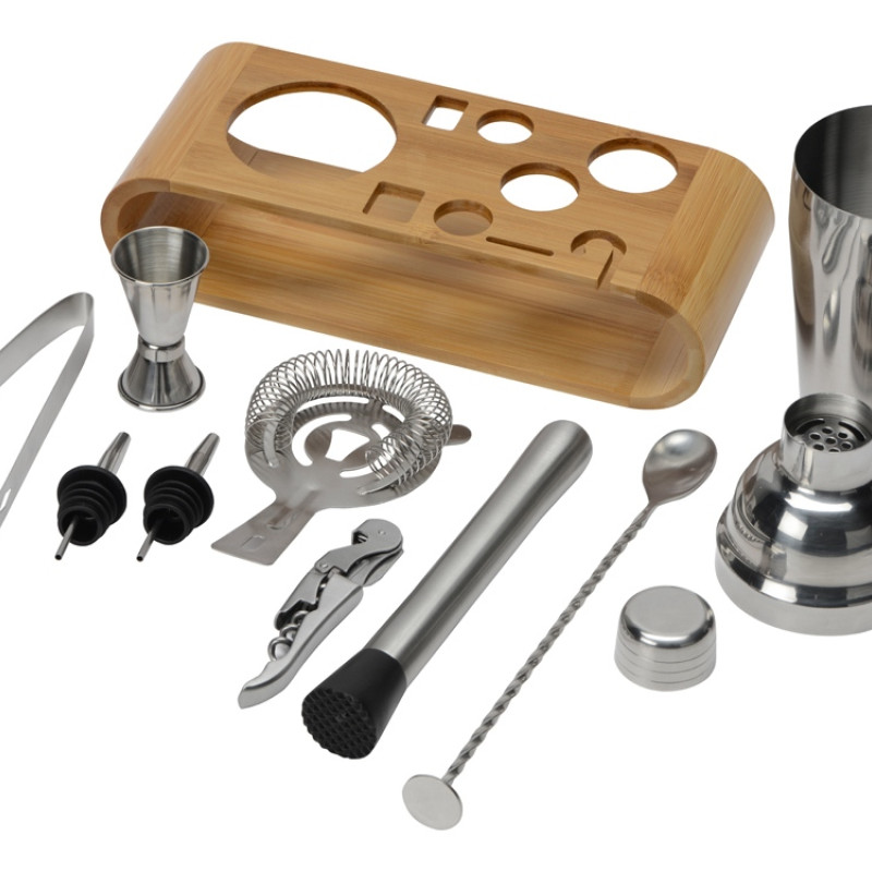 Набор "Bartender" для приготовления коктейлей на бамбуковой подставке