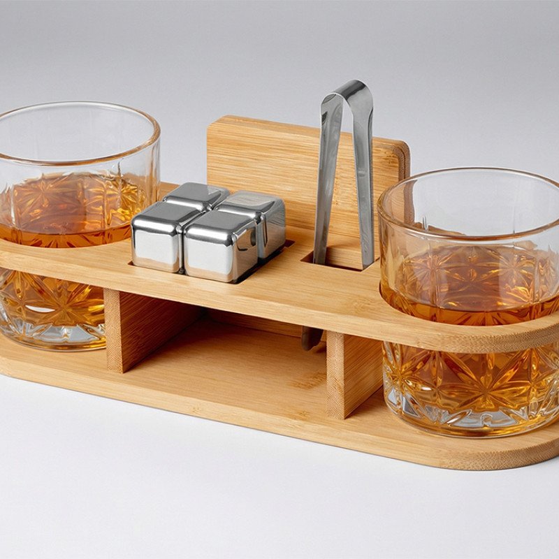 Набор для виски на бамбуковой подставке "Boulevardier"
