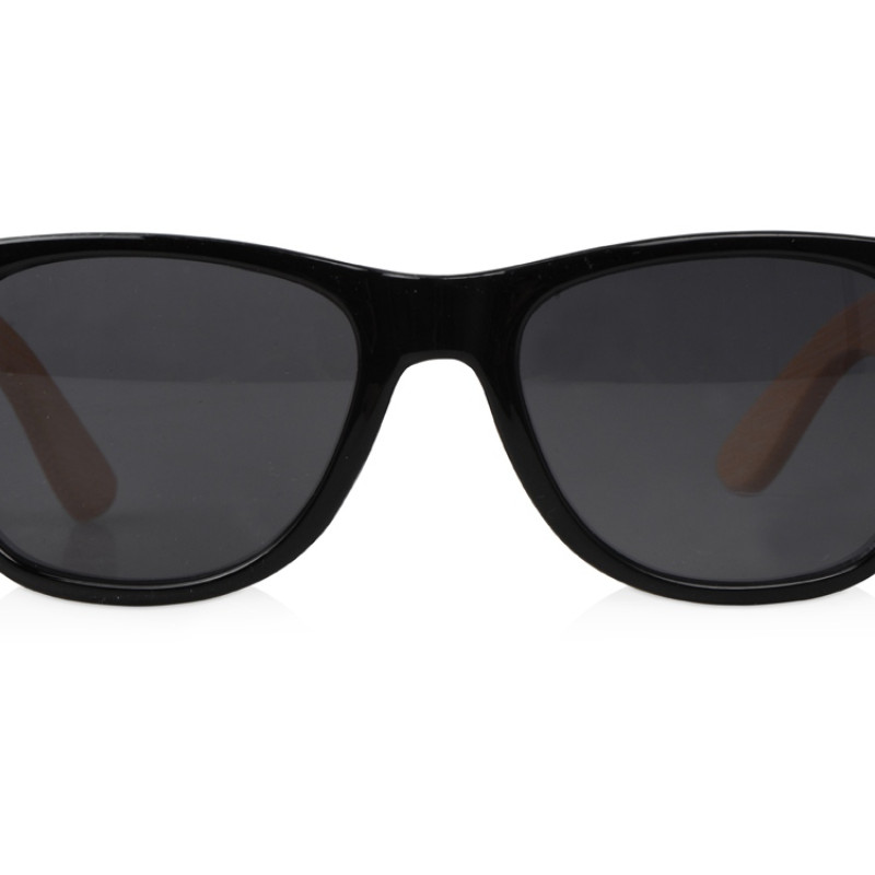 Солнцезащитные очки Rockwood с бамбуковыми дужками в сером футляре, черный